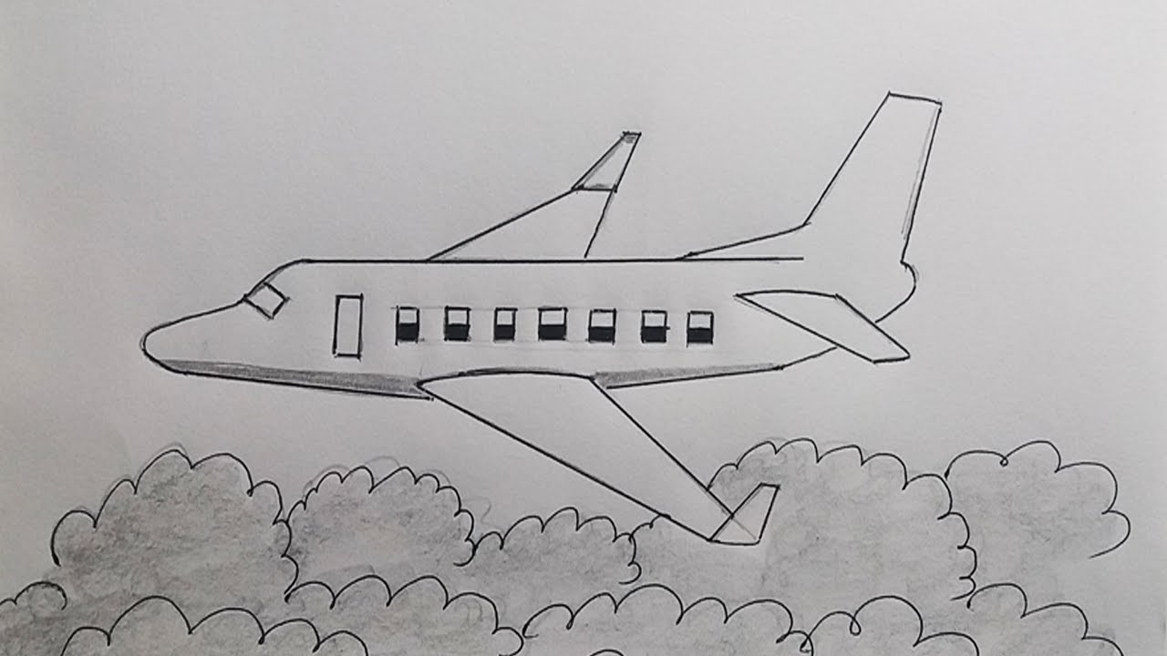 Aeroplane drawing video| How to draw aeroplane simple| Drawing airplane ...