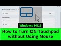 How to Turn ON Touchpad without using mouse in Windows 10/11 after i turned it off/disabled