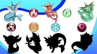 18 Types of Vaporeon Pokémon Evolution line Drawing POKEMON , Eeveelution #pokémon #eevee