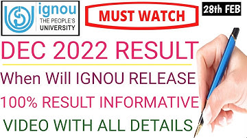 IGNOU December 2022 result 100% update  when will the complete result will be declared by ignou