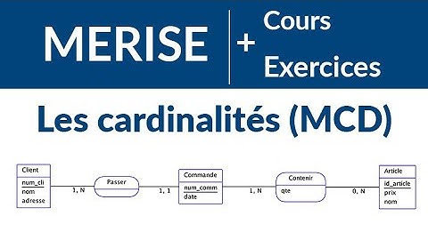 #7 Les cardinalités dans un MCD | MERISE - Cours et exercices corrigés
