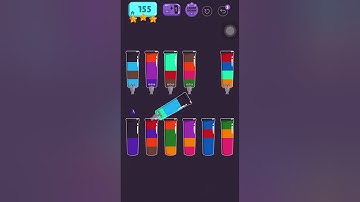 Cups - water sort puzzle | level 155 | ⭐️⭐️⭐️