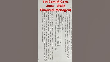 🔴1st Sem M.Com.Financial Management Question Paper June - 2022 And 2021-2022 Batch and Repeaters 📚📚!