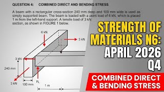 Strength of Materials N6 | Combined Direct & Bending Stress | April 2026 Q4