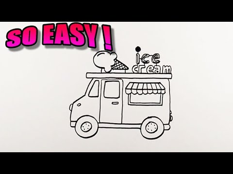 How to draw ice cream truck | Easy Drawings - YouTube
