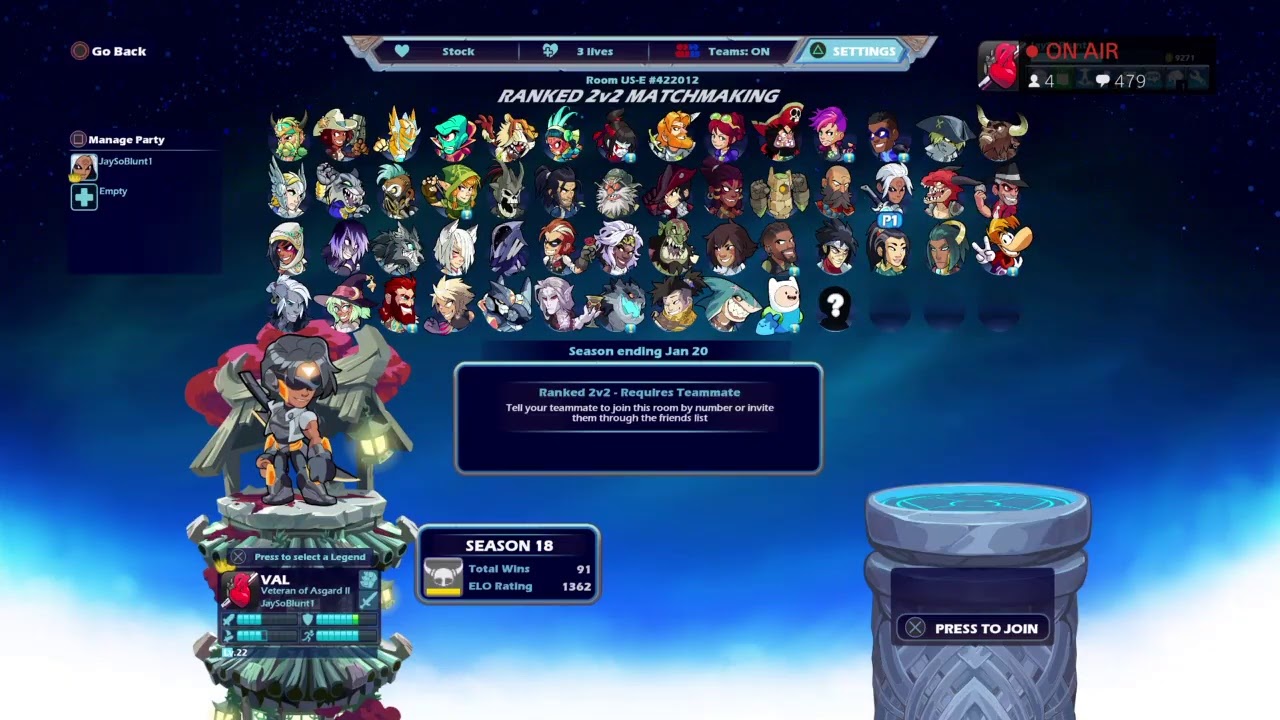 Who Wants The Smoke? Ranked 2v2s With BK. - Brawlhalla - YouTube