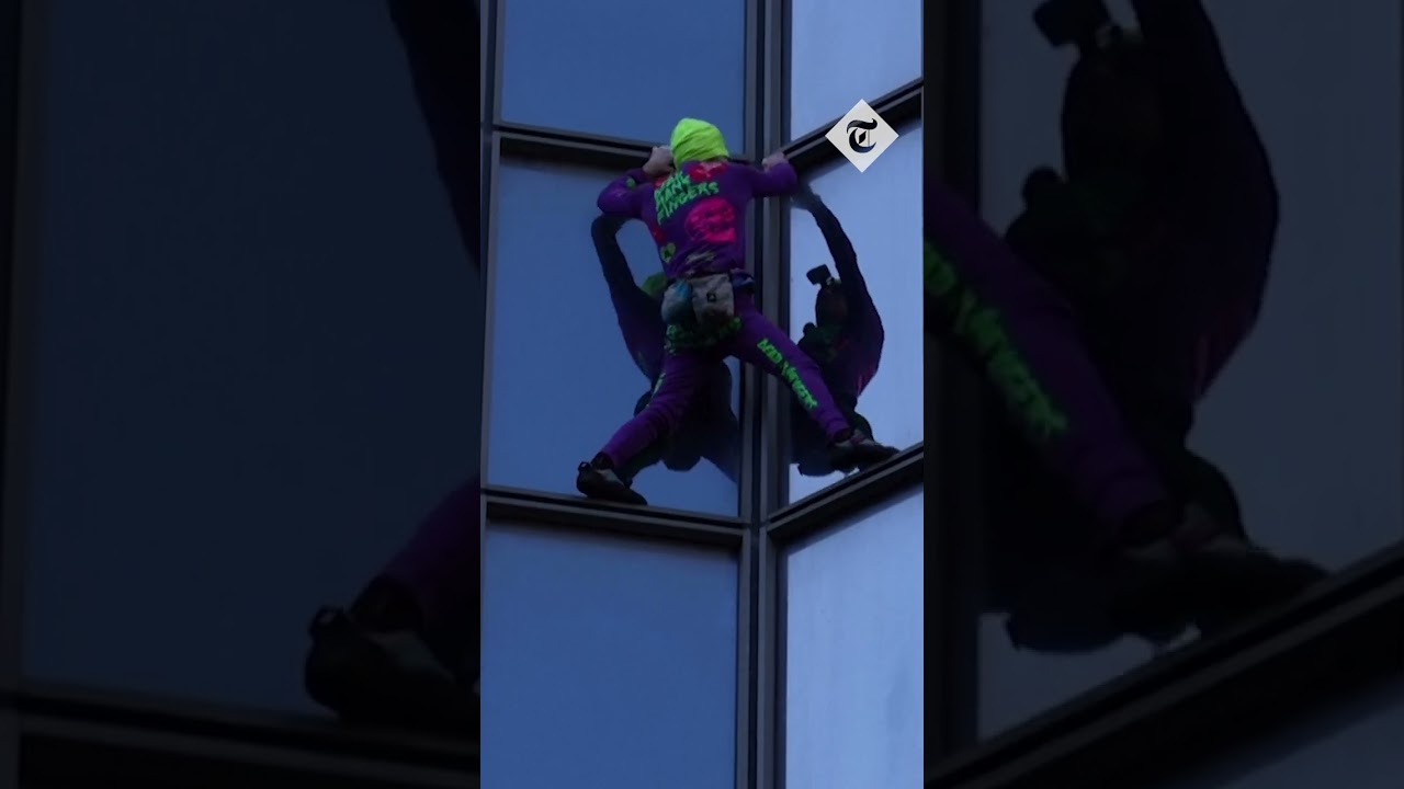 'French Spiderman' climbs skyscraper to entice people to do more sport