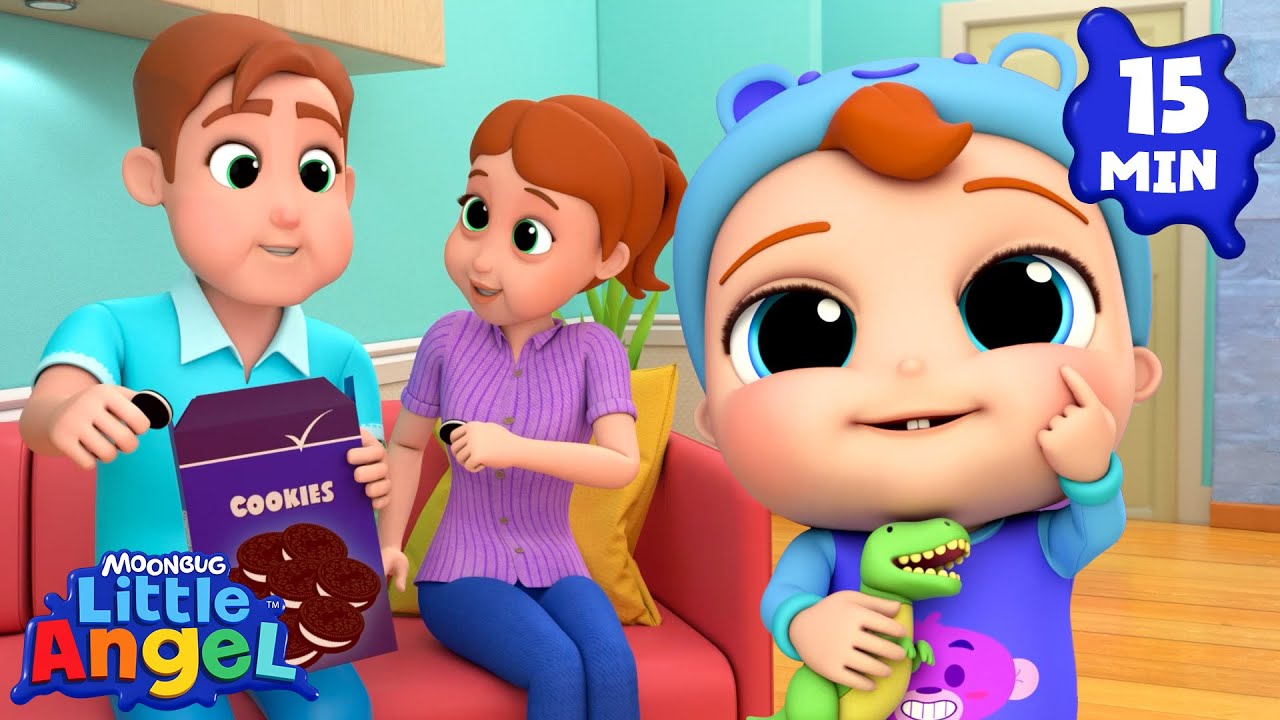 When Parents Sneak a Sweet Treat 😋🍫 | Little Angel | Food Cartoons & Nursery Rhymes | Moonbug Kids