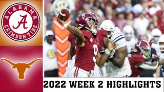 Alabama vs Texas Highlights | College Football Week 2 | 2022 College Football Highlights