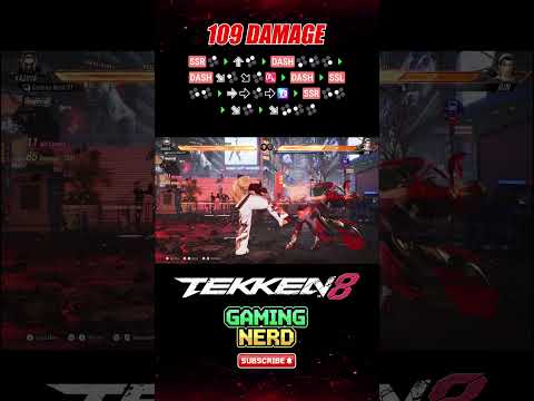 109 DAMAGE | Kazuya Mishima Combo Tekken 8 #tekken8 #shorts #youtubeshorts