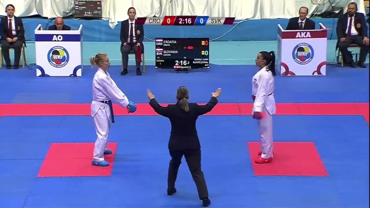 Croatia (CRO) vs Slovakia (SVK) Female team kumite | European Karate Championship 2022 Gaziantep