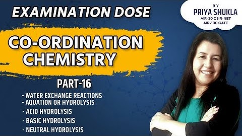 Water Exchange Reactions|Aquation / water Hydrolysis| Basic  Acidic and Neutral Hydrolysis