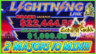 UNBELIEVABLE 2 MAJOR JACKPOTS HIT 10 MINUTES APART! Lightning Link Sahara Gold MONSTER WIN!