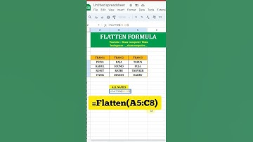 Excel Formula Hacks Shorts | Flatten Formula in Google Sheets #shorts #short