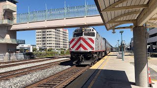 Amtrak Capitol Corridor Train #531 with The Caltrain JPBX #922 on it at Emeryville Station CA