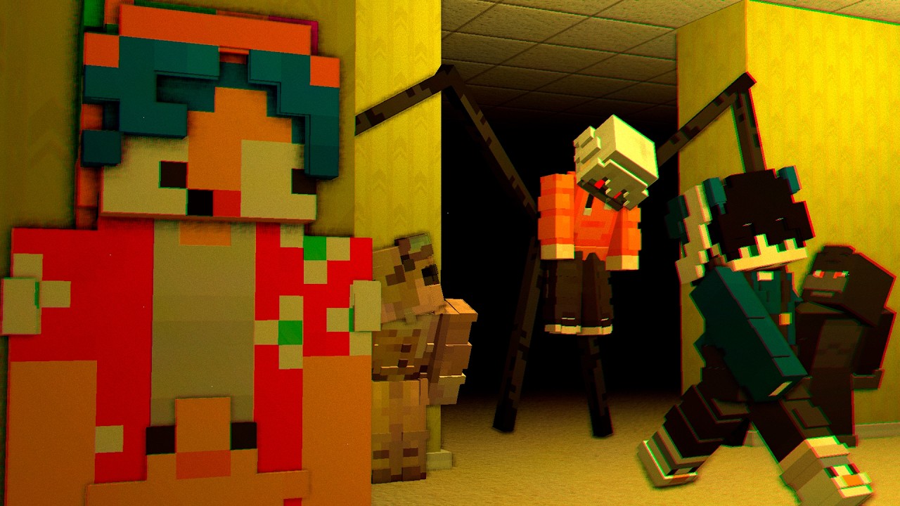 5 Idiotas VS Backrooms no Minecraft