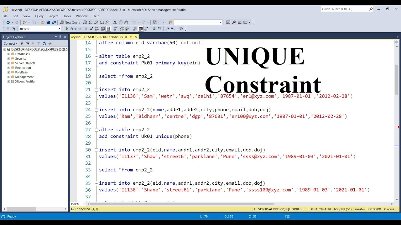 SQL For Data Science Class 5: Mastering the UNIQUE KEY Constraint ...