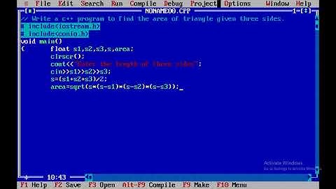 Program to find the area of triangle given three sides