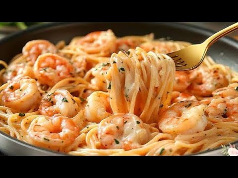 Nunca he comido pasta tan Deliciosa!!Pasta cremosa con camarones Muy fácil y rápido!