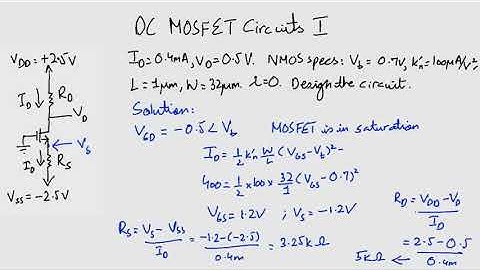 DC MOSFET Circuits I - [ENG] Electronics 1: Module 3 Lecture 11 ZE - 264