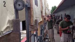 Rapid fire in the USMC rifle range target pits