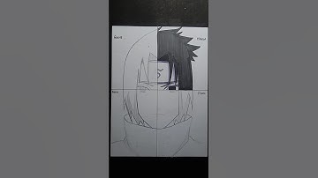 1 drawing but,4 Different Styles Drawing Sasuke Uchiha ✨ Manga ✨ Part-1 😳 #shorts