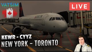 Snowstorm journey 🔴 LIVE in Dirty Delta A320 flying KEWR with diversion to CYUL