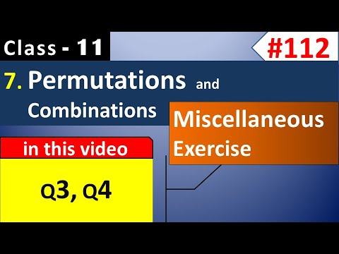 Chapter 7 Miscellaneous Exercise Q3, Q4 | Class 11 Permutation and Combination | Ch 7 Maths Class 11