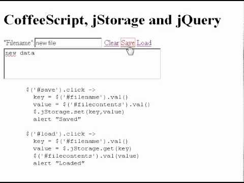 jStorage with CoffeeScript