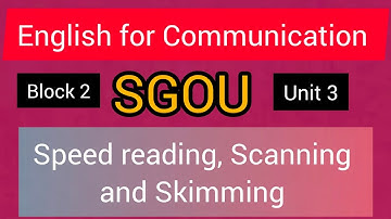 SGOU. English for Communication. Speed reading, Skimming and Scanning. Notes.