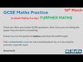 GCSE Further Maths - 5-a-day - 18th March