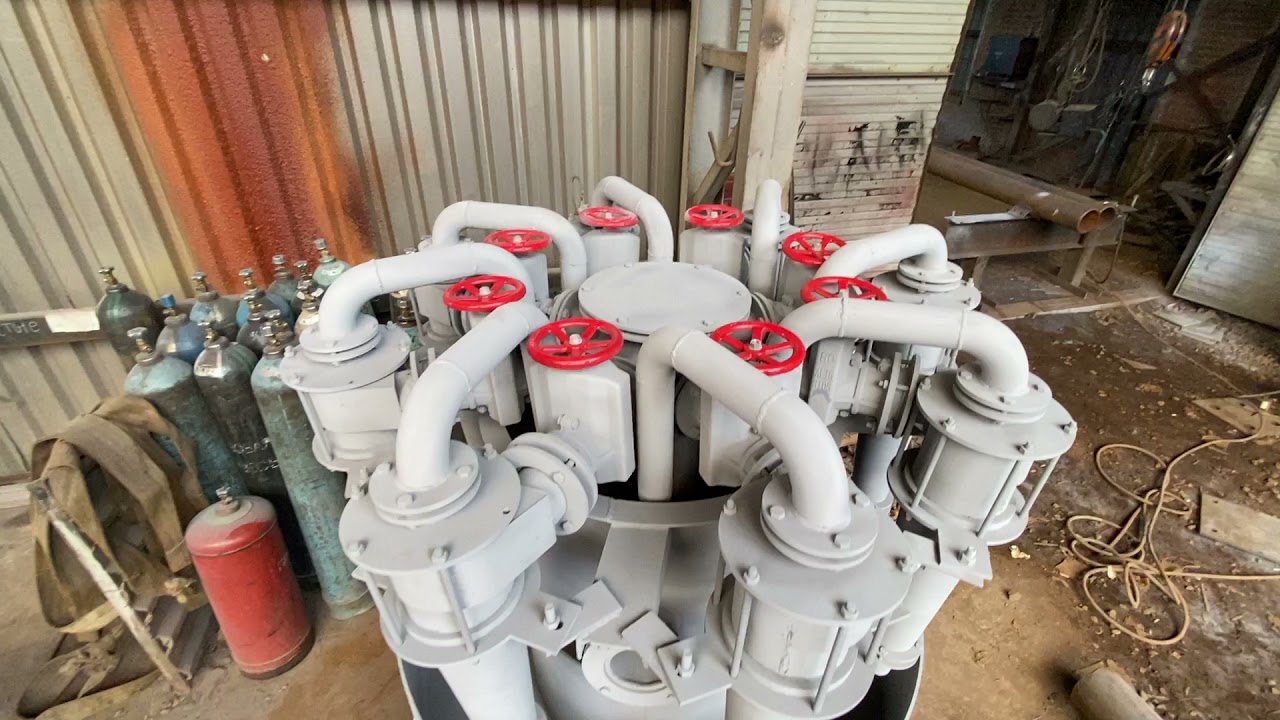 Батарея гидроциклонов БГЦп-150х8 для золотодобывающей компании.