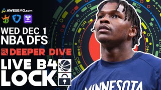 NBA DFS Picks 12\/1\/21 | Deeper Dive \& Live Before Lock
