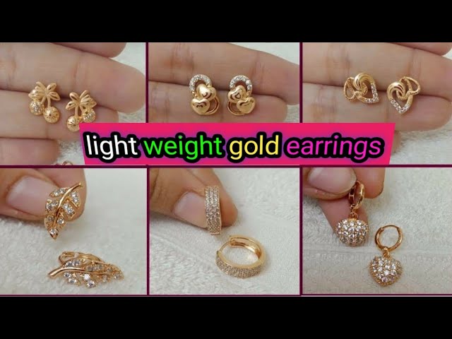 Latest light weight Gold earrings designs - YouTube