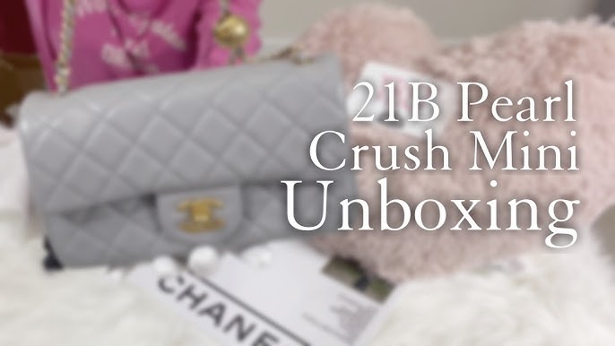 Chanel 21B Pearl Crush Bag Unboxing: Chanel Square Mini 