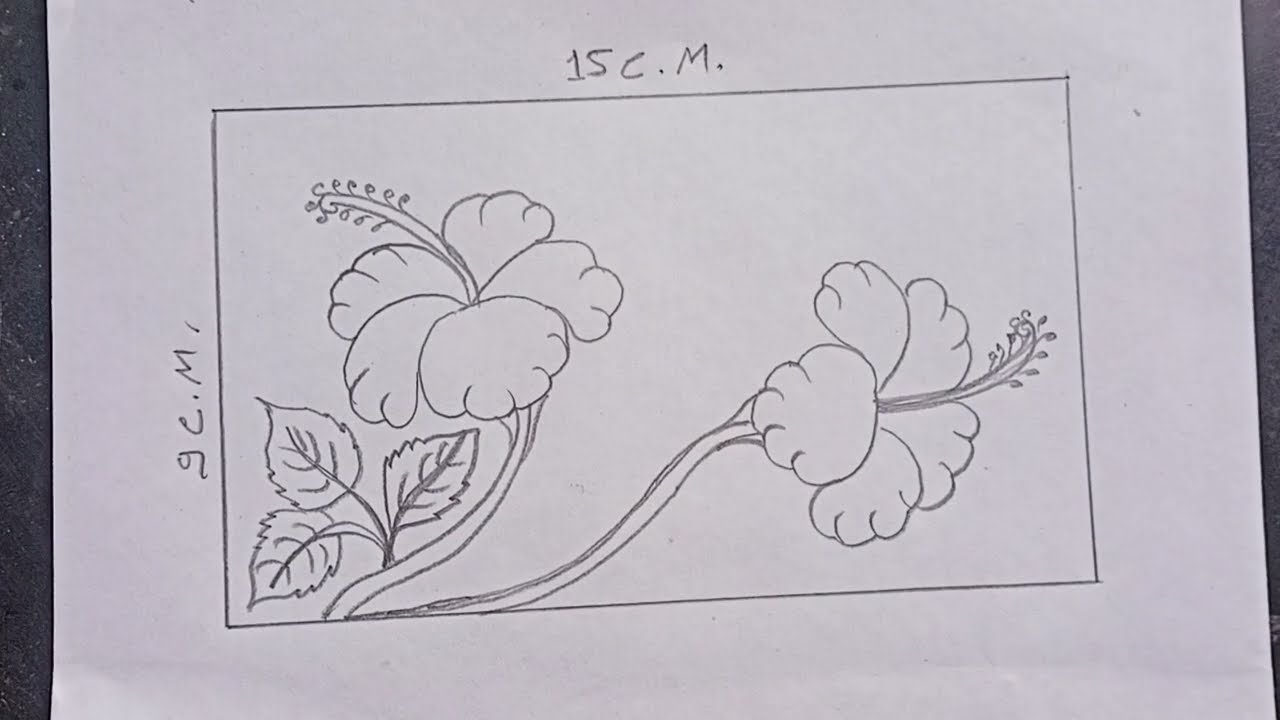 How To Draw Hibiscus / गुड़हल का फूल कैसे बनाएं आयात में / Hibiscus Flower Drawing Easy / Alekhan 9
