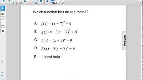 Algebra I Non Linear Functions Calc Roots Quad Vertex Q69