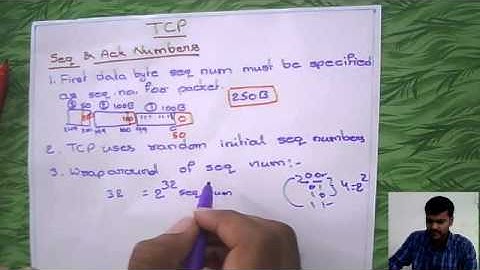 Lecture on TCP: Wraparound of sequence number