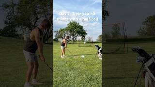 Day 2: Trying to hit objects with a golf ball. Enjoy! #golf #golfer #challenge