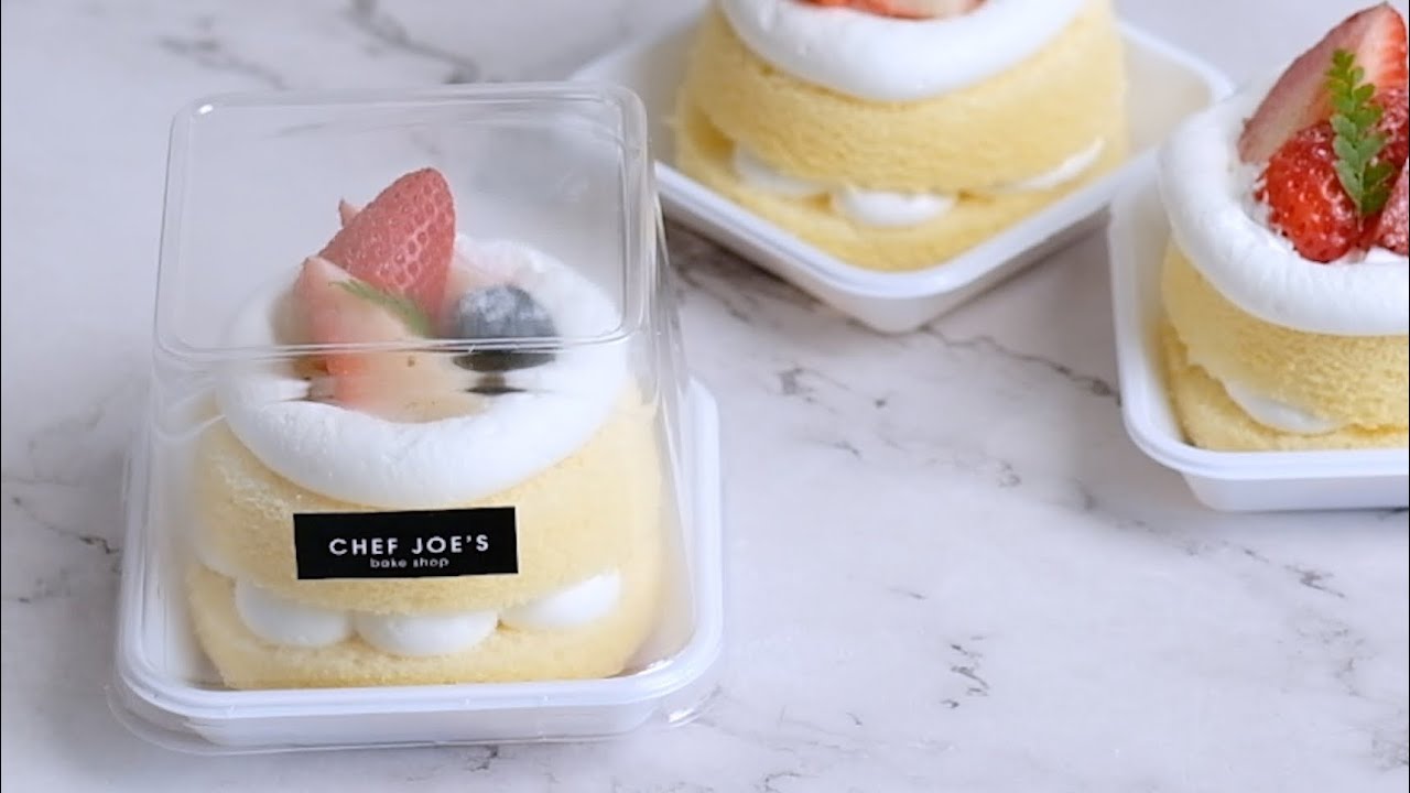 มินิเค้ก สตอเบอร์รี่ชอร์ตเค้ก ชิฟฟ่อนครีมสด เค้กขันข้าว Shortcake ทำขนมกับเชฟโจ Ep.89