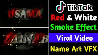 Name Art Red and White Smoke Effect | Tiktok Viral Video Tutorial | Name Art VFX TikTok Usama Rajput screenshot 5