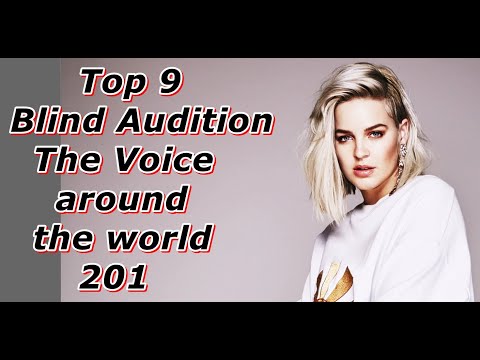 Видео: Top 9 Blind Audition (The Voice around the world 201)