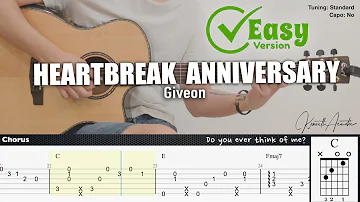 HEARTBREAK ANNIVERSARY (Easy Version) - Giveon | Fingerstyle Guitar | TAB + Chords + Lyrics