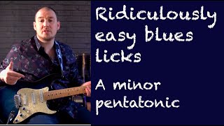 Play your 1st Blues Solo  Guitar Lesson with 8 licks in A minor pentatonic