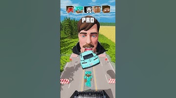 Noob vs PRO vs Hacker vs Villager vs HEROBRINE Car Jump Challenge! - BeamNG.Drive