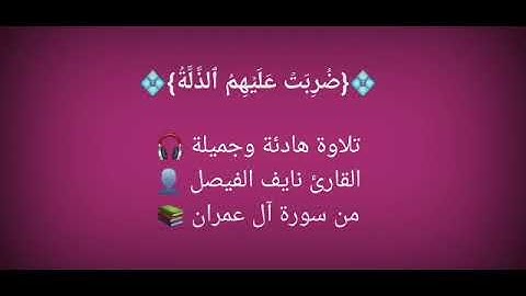من سورة آل عمران - القارئ نايف الفيصل