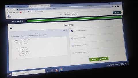 Cisco  Programming Essentials in C: Module 6 TEST (CLA)  Answers