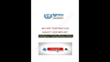 Ignou Intelligence Testing Bhatia Battery#psychology#MA first year psychology practical