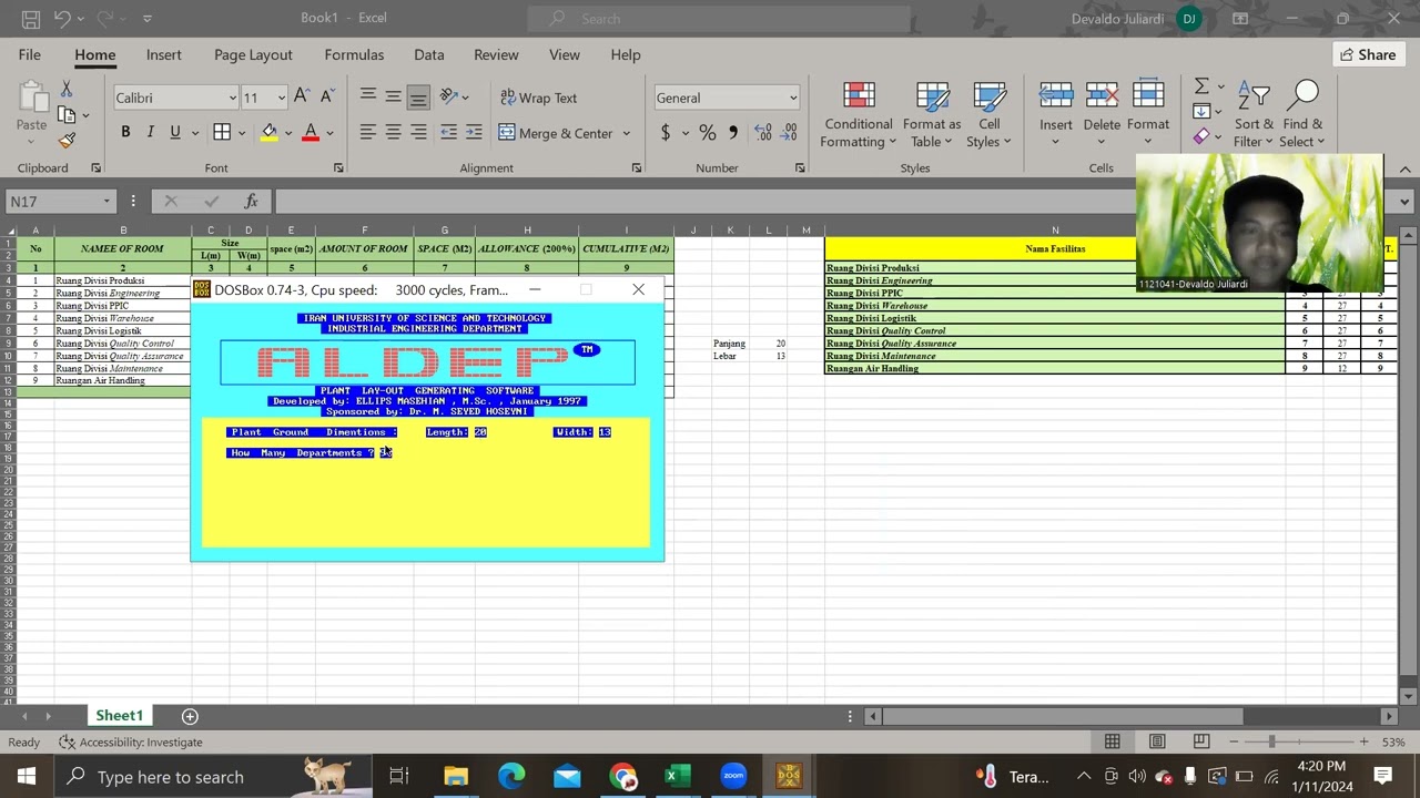 Pembuatan Tata Letak Fasilitas Menggunakan ALDEP - PT ABQARYACALAPATI