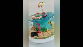 #كيكة أعماق البحار#تورتة عيد ميلاد#Fish cake desgin#كيك ديزاين